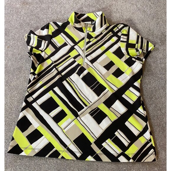 Chicos Weekends Womens Multicolored Short Sleeve Tops Size 1 Medium. - Picture 2 of 11